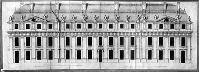 Chateau de Vincennes: Elevation of the Facade of a Corner Pavilion by Louis Le Vau